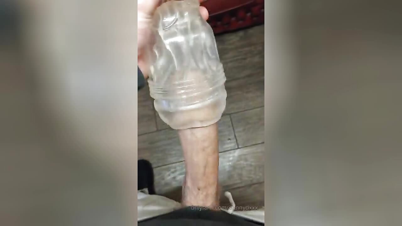 Danny D Jerking Off Huge White Monster Cock with Pocket Pussy Fleshlight Solo